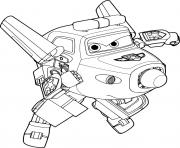 Coloriage Super Wings Paul Avion de Police