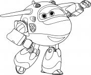 Coloriage Super Wings Mira est avion qui aime la mer