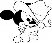 Coloriage minnie mouse avec un chapeau cowboy