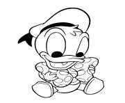 Coloriage donald duck bebe disney