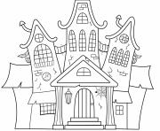 Coloriage maison hantee halloween maternelle