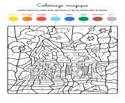 Coloriage maison hantee avec fantomes magique halloween