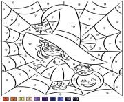 Coloriage sorciere halloween magique