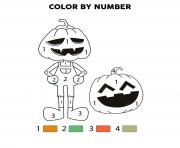 Coloriage homme citrouille halloween magique