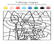 Coloriage sorciere magique halloween