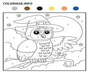 Coloriage hibou halloween magique