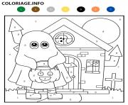 Coloriage enfant deguise en fantome halloween magique