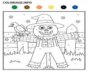 Coloriage epouvantail automne magique halloween