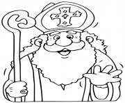 Coloriage saint nicolas heureux pour enfants