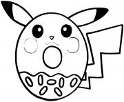 Coloriage pikachu donut