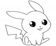 Coloriage Cute Chibi Pikachu Pokemon