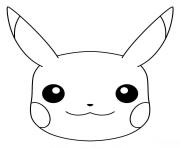 Coloriage tete de pikachu pokemon