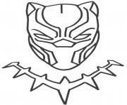 Coloriage tete de black panther de marvel