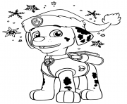 Coloriage marcus avec un chapeau de noel et flocons de neiges