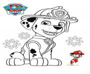 Coloriage pat patrouille noel marcus flocon de neige