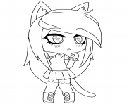 Coloriage Gacha Life Furry Bad Girl