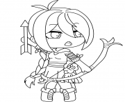 Coloriage Gacha Life Girl Archer