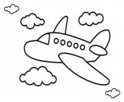 Coloriage avion facile pour petit de la maternelle