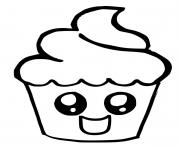 Coloriage cupcake facile