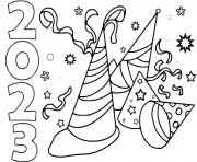 Coloriage 2023 nouvel an fete