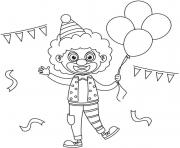 Coloriage clown carnaval fete rigolo