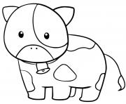 Coloriage vache facile maternelle