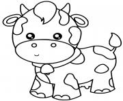 Coloriage vache facile mignon adorable