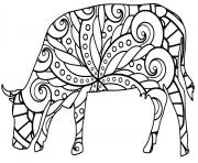 Coloriage vache mandala adulte zentangle