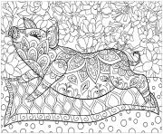 Coloriage cochon mandala difficile