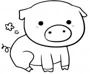 Coloriage cochon kawaii mignon