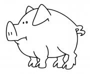 Coloriage cochon animal de la ferme