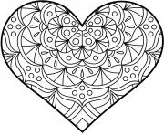 Coloriage coeur mandala fevrier