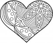 Coloriage mandala coeur fevrier 2023