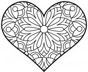 Coloriage coeur mandala maternelle