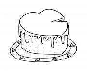 Coloriage gateau de saint valentin pour fevrier