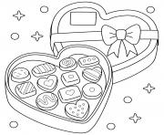 Coloriage chocolats coeur pour fevrier