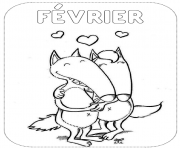 Coloriage fevrier loup