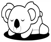 Coloriage koala mignon dort