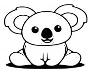 Coloriage koala mignon est assis