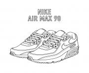 Coloriage basket nike air max 90