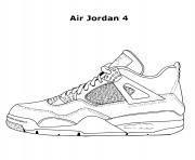 Coloriage basket nike air jordan 4