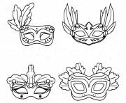 Coloriage masques carnaval fete mardi gras