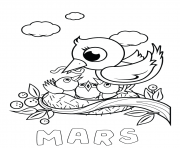 Coloriage mars oiseaux