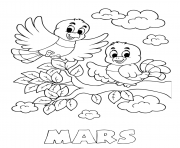 Coloriage mars maternelle oiseaux printemps