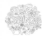 Coloriage printemps adulte mandala spring