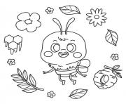 Coloriage abeille printemps ruche facile maternelle