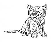 Coloriage chaton mandala 4