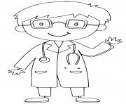 Coloriage jeune docteur