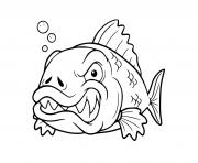 Coloriage poisson fache pas content