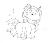 Coloriage princesse licorne facile fille